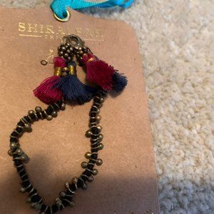Shiraleah Black Hope Bracelet with Magenta and Dark Blue Tassels NWT